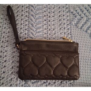 Betsey Johnson Black Heart Quilted Wristlet